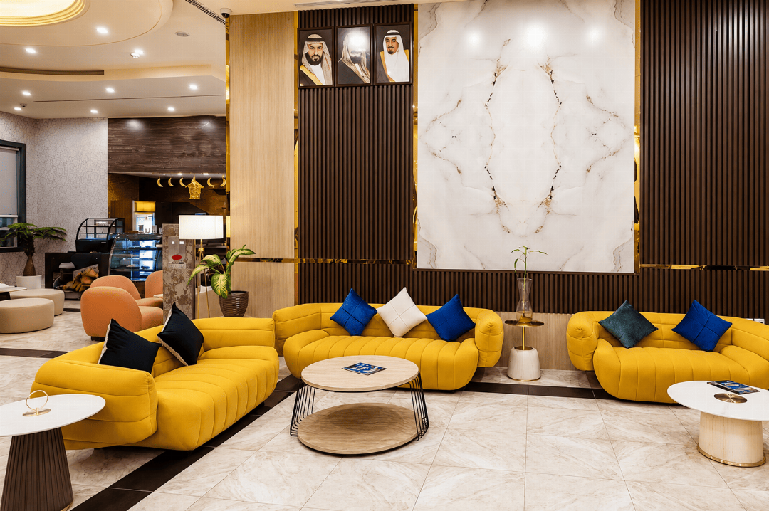 Lobby at Nuzul Al-Dabab Hotel, RIYADH