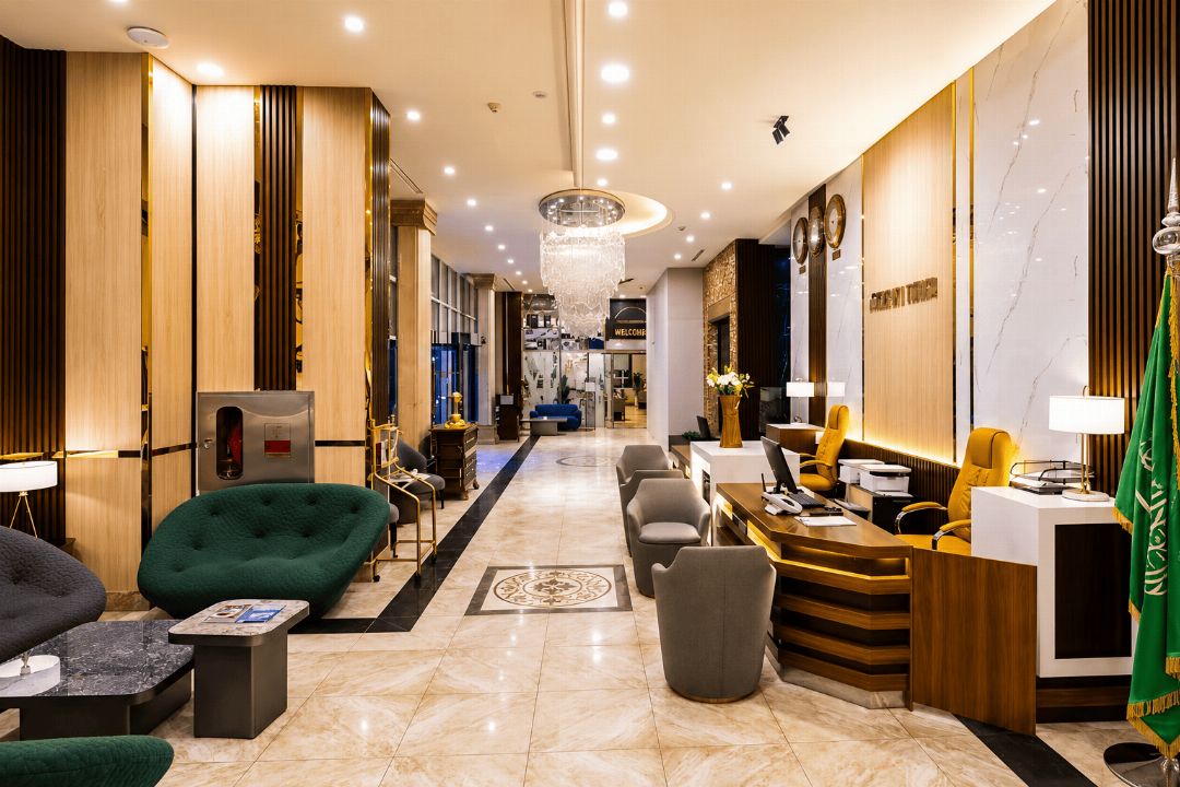 Lobby at Nuzul Al-Dabab Hotel, RIYADH