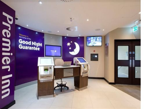Lobby at Premier Inn Exeter City Centre hotel, EXETER