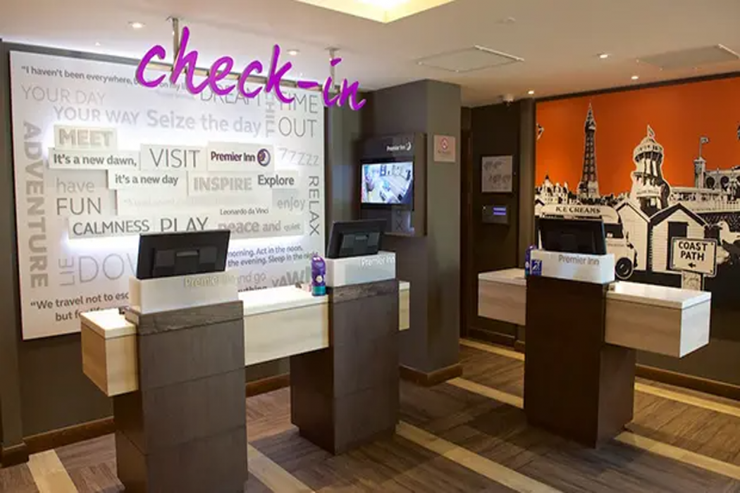 Lobby at Premier Inn Jersey St Helier (Charing Cross) hotel, ST HELIER JERSEY - UK