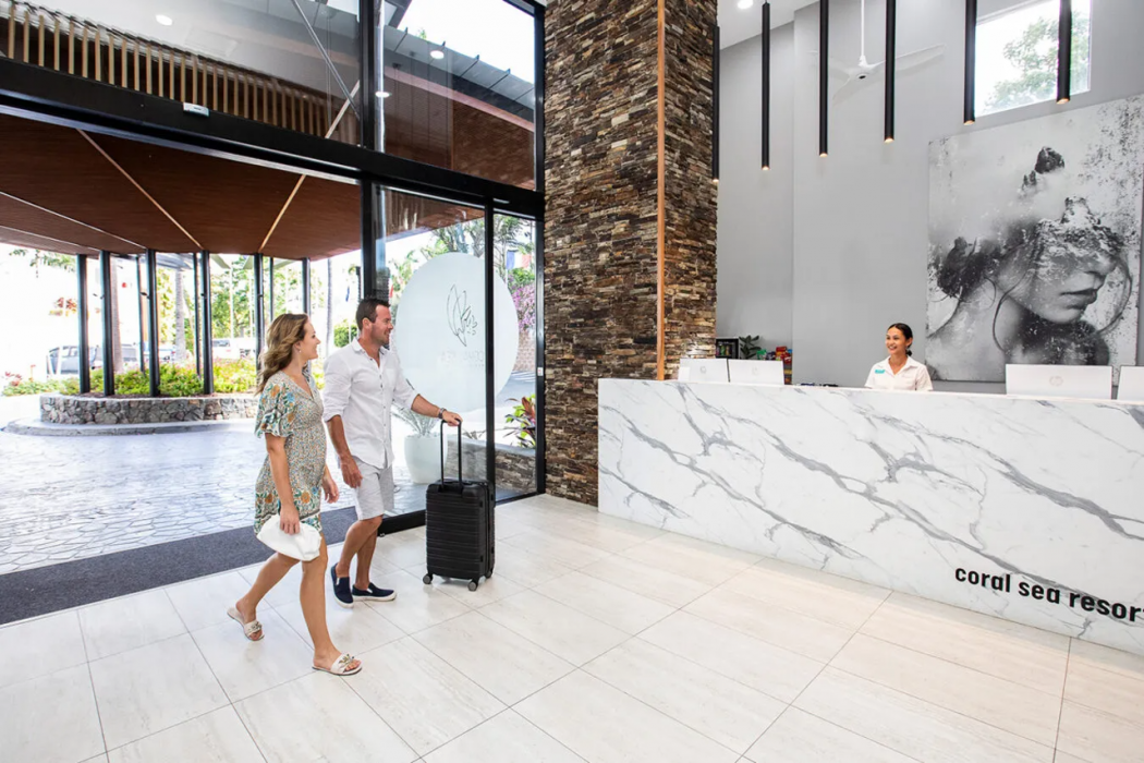 Lobby at Coral Sea Marina Resort, AIRLIE BEACH