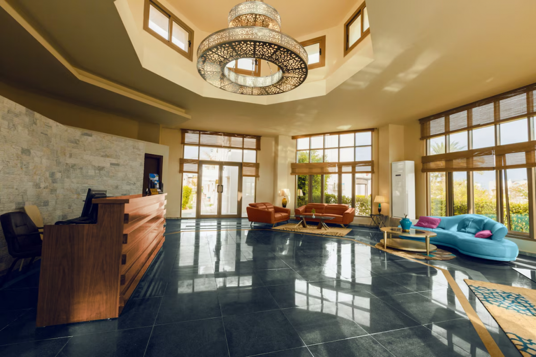 Lobby at Green Leaves Aqua Park Beach Resort North Coast, al maadi