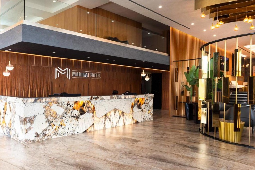 Lobby at Marinaj Hotel, TIRANA