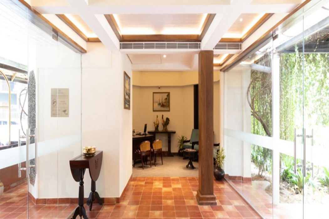 Lobby at Dindi RVR, on the Godavari, A Club Mahindra Associate Resort in Andhra Pradesh, Malikipuram