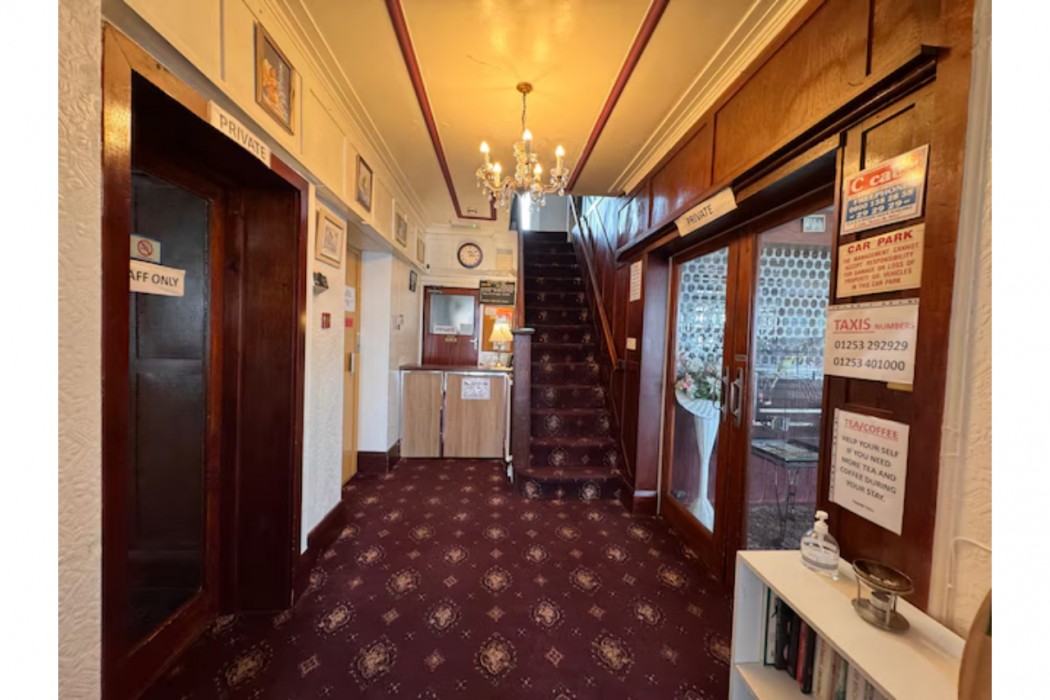 Lobby at RideSide Hotel, next to Pleasure Beach Blackpool, BLACKPOOL