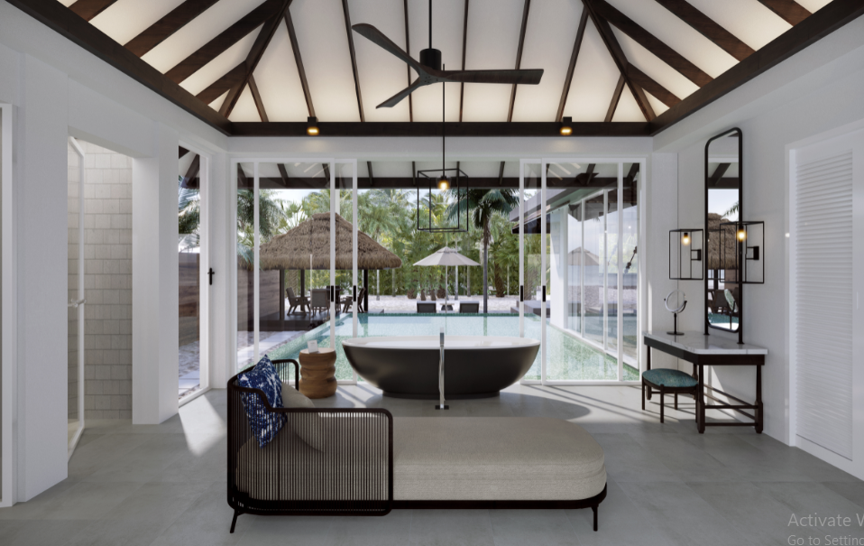 BEACH HOUSE WITH POOL (Free return Airport transfer)